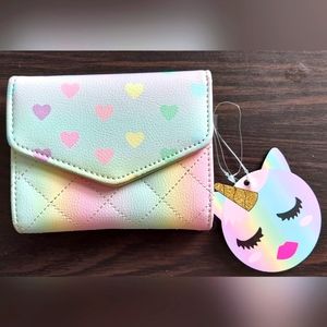 New LUV BETSEY Wallet Pastel Rainbow Hearts Women's Tri-Fold Wallets NWT